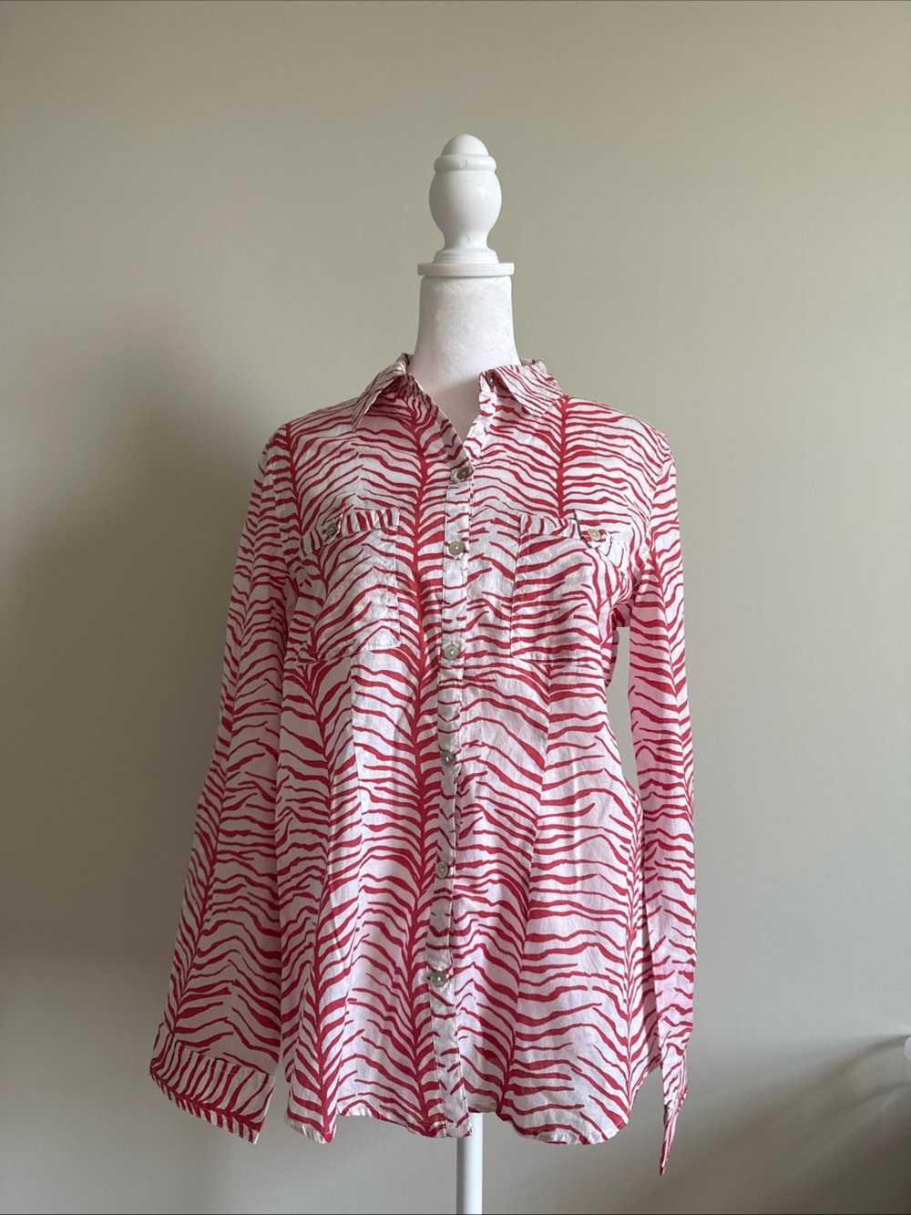 Chico's 100% Cotton Button Down Lightweight Summer Shirt Women's Chicos Sz 0